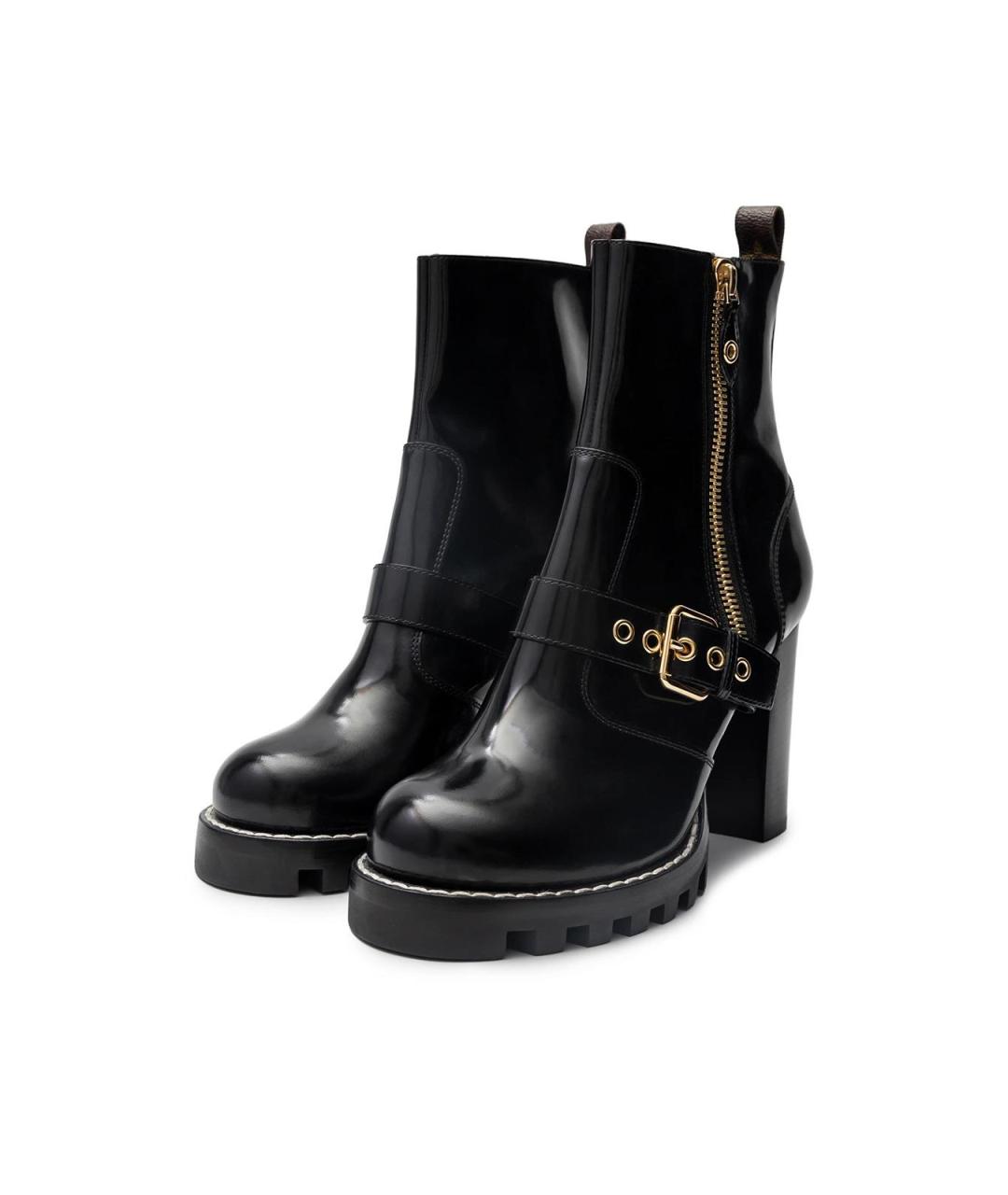 LOUIS VUITTON Черные кожаные ботильоны, фото 2