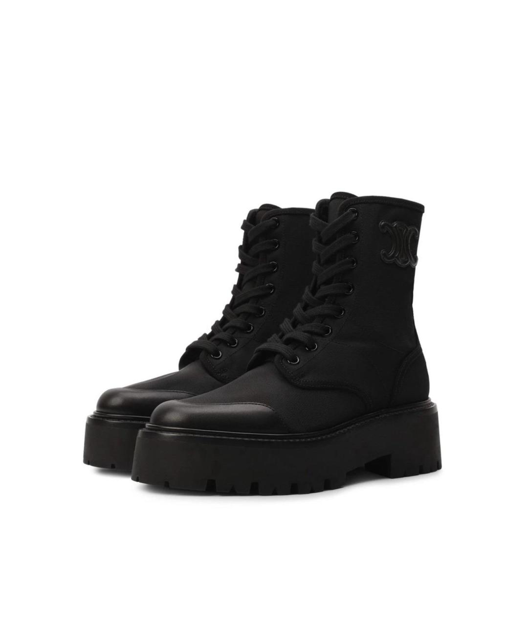 CELINE Черные текстильные ботинки, фото 2