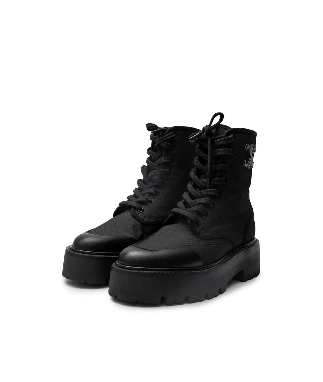 CELINE Черные текстильные ботинки, фото 3