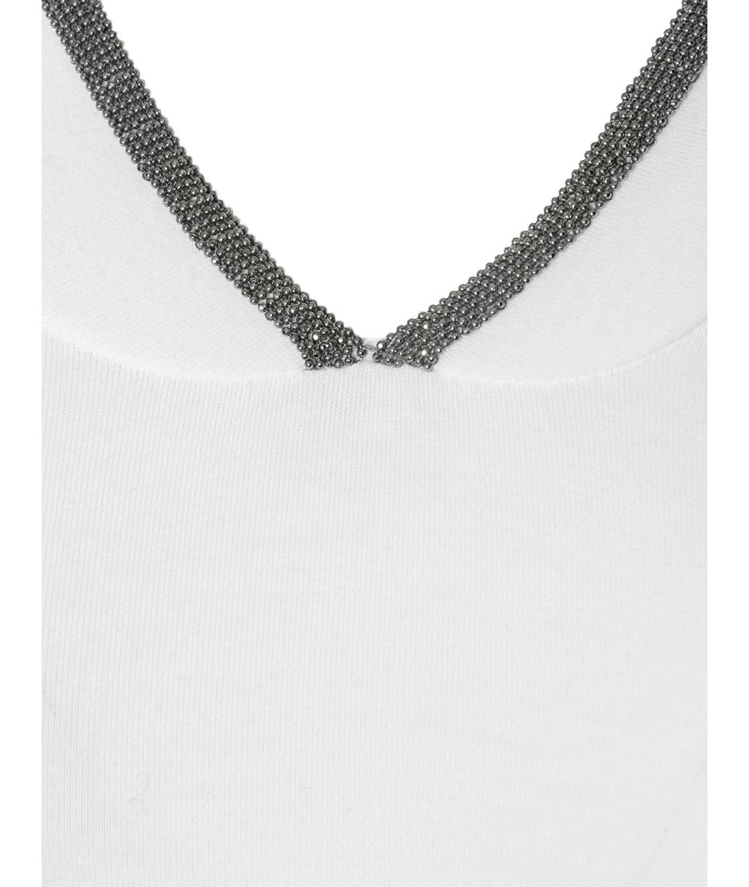 BRUNELLO CUCINELLI Белый хлопковый джемпер / свитер, фото 3