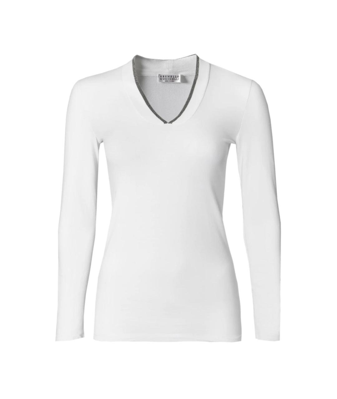 BRUNELLO CUCINELLI Белый хлопковый джемпер / свитер, фото 1