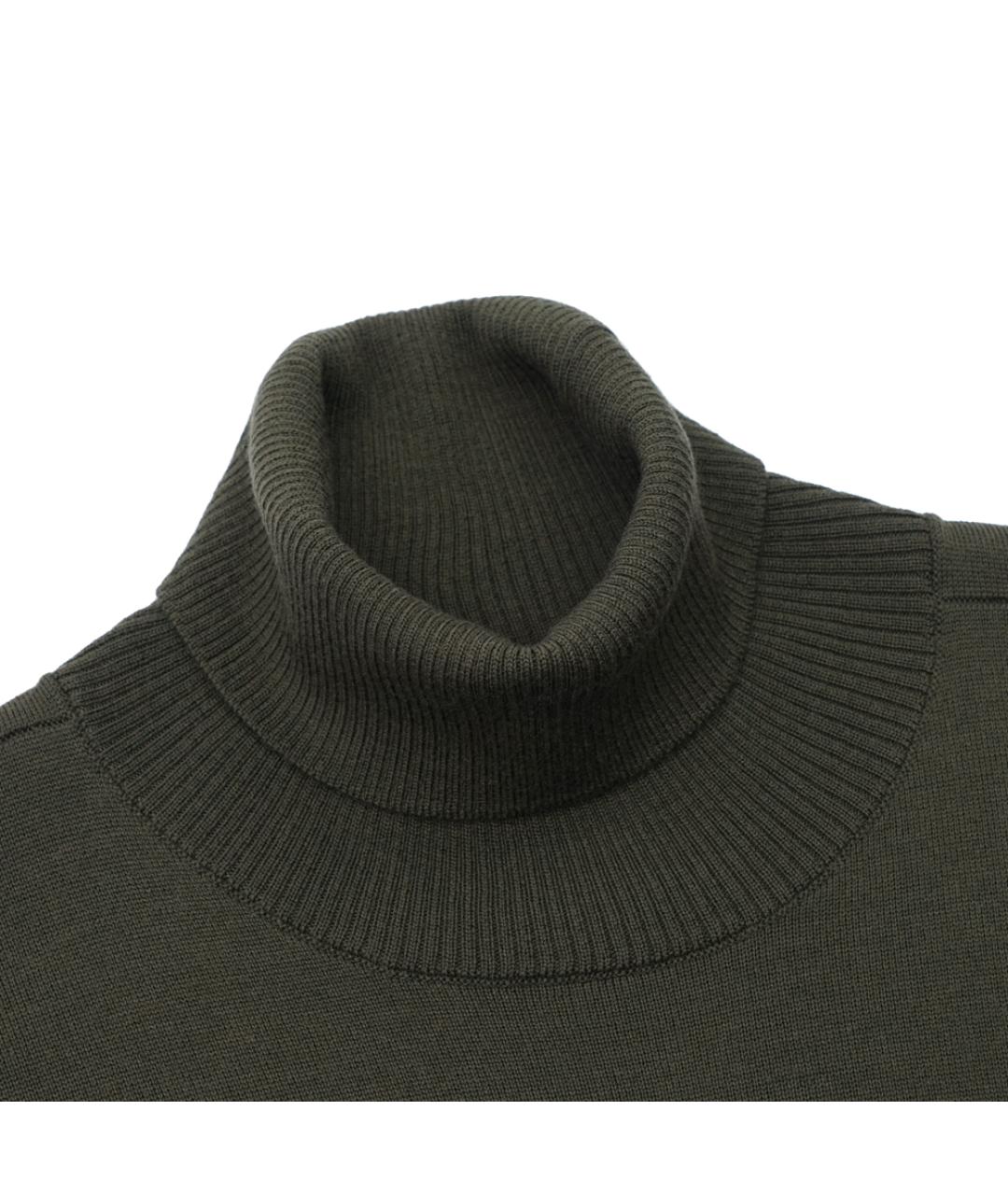 STONE ISLAND Хаки шерстяная водолазка, фото 2