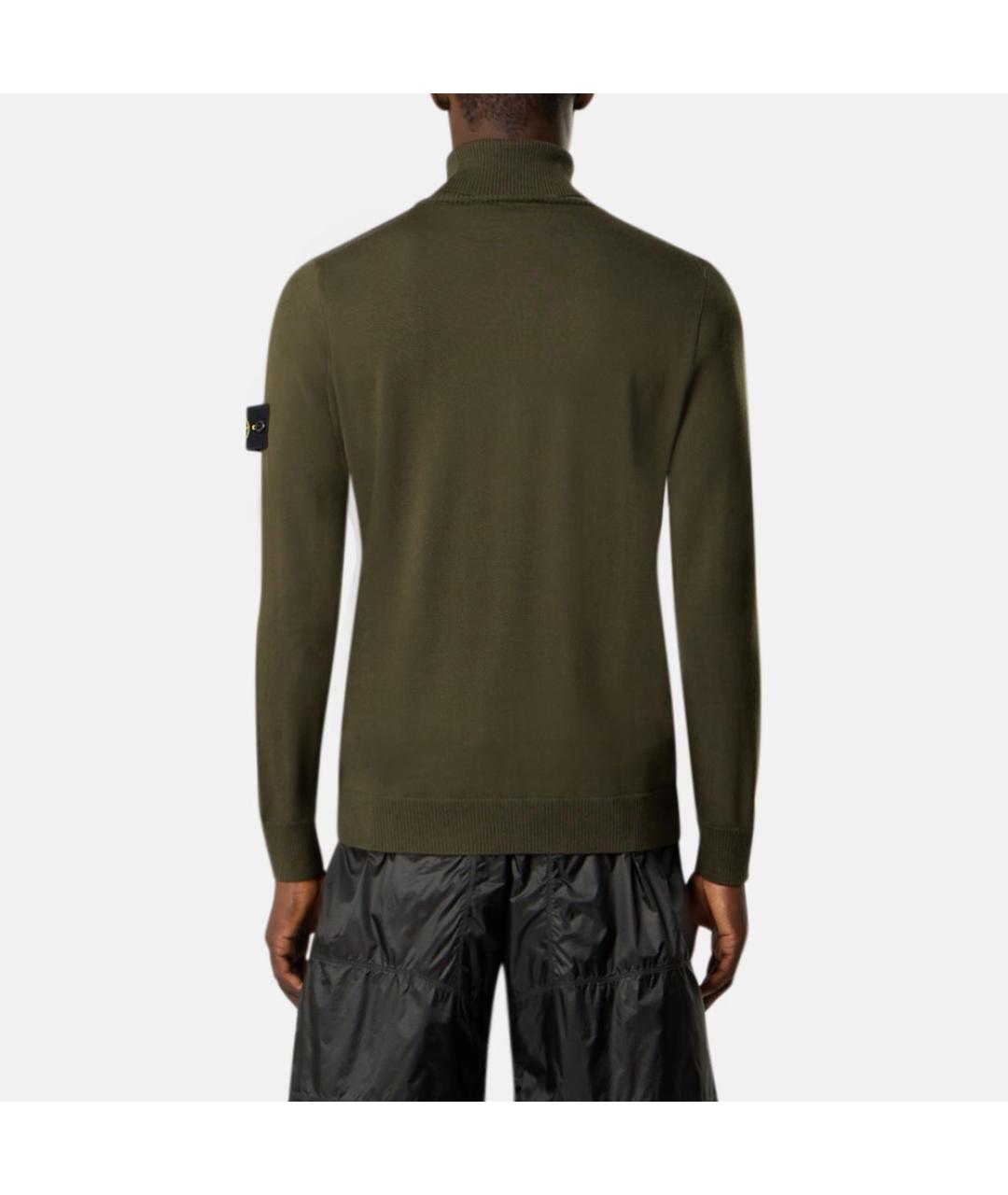 STONE ISLAND Хаки шерстяная водолазка, фото 7