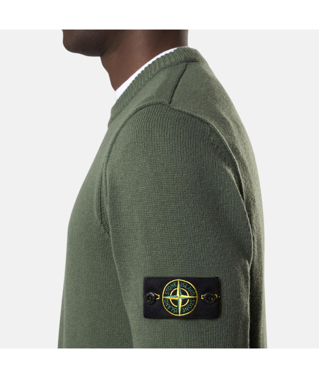 STONE ISLAND Хаки шерстяной джемпер / свитер, фото 8