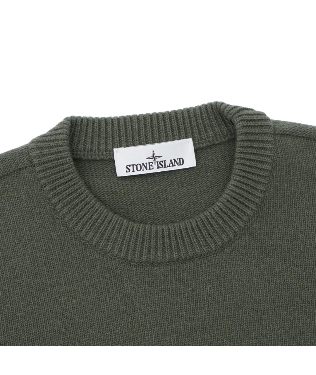 STONE ISLAND Хаки шерстяной джемпер / свитер, фото 2