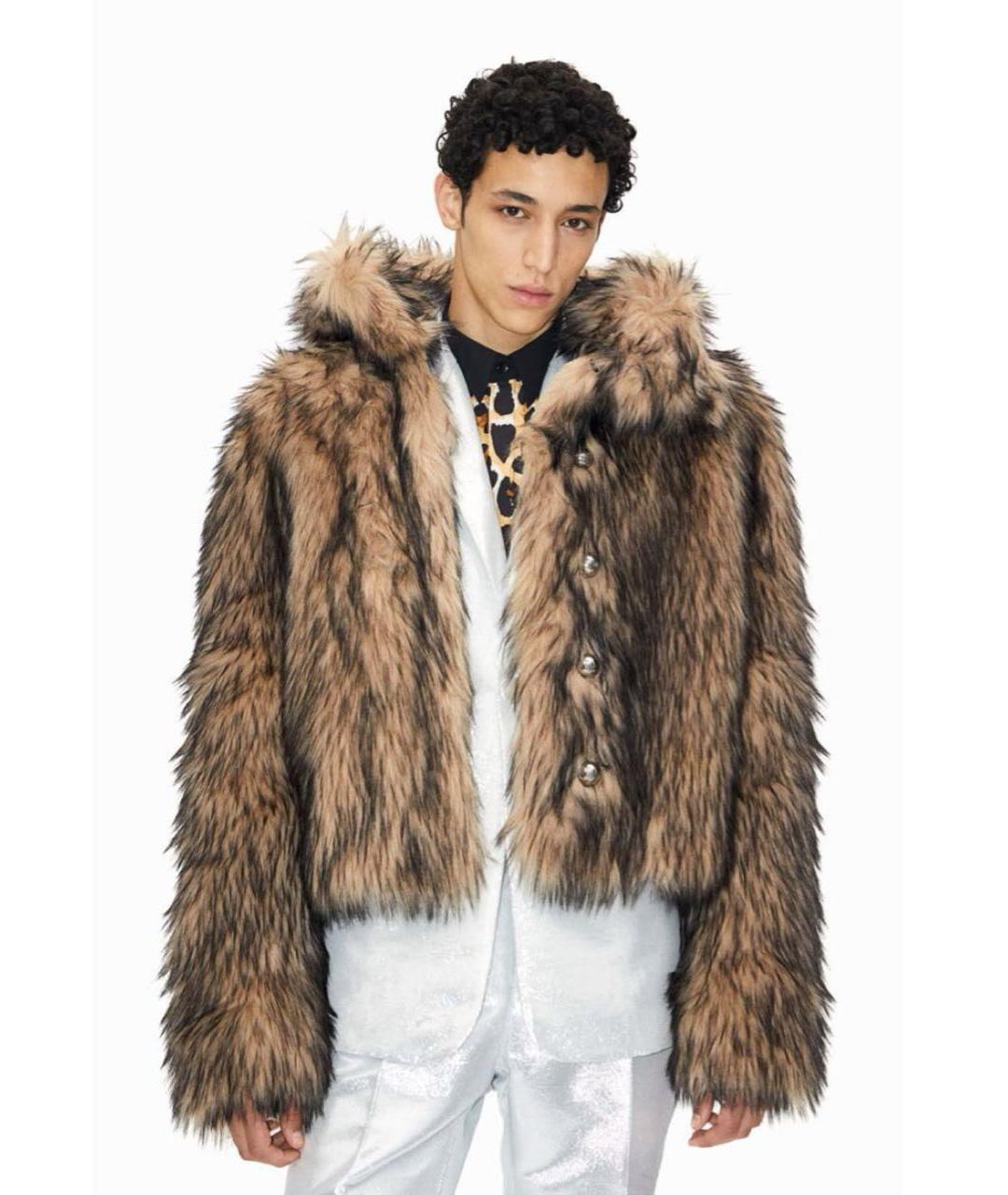 PACO RABANNE Коричневая меховая дубленка/шуба, фото 2