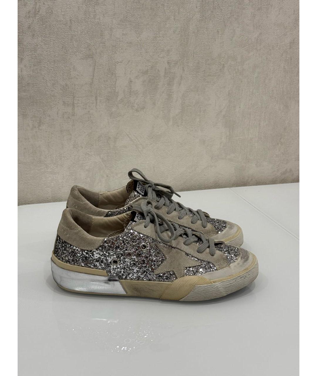 GOLDEN GOOSE DELUXE BRAND Серебряные замшевые кеды, фото 9