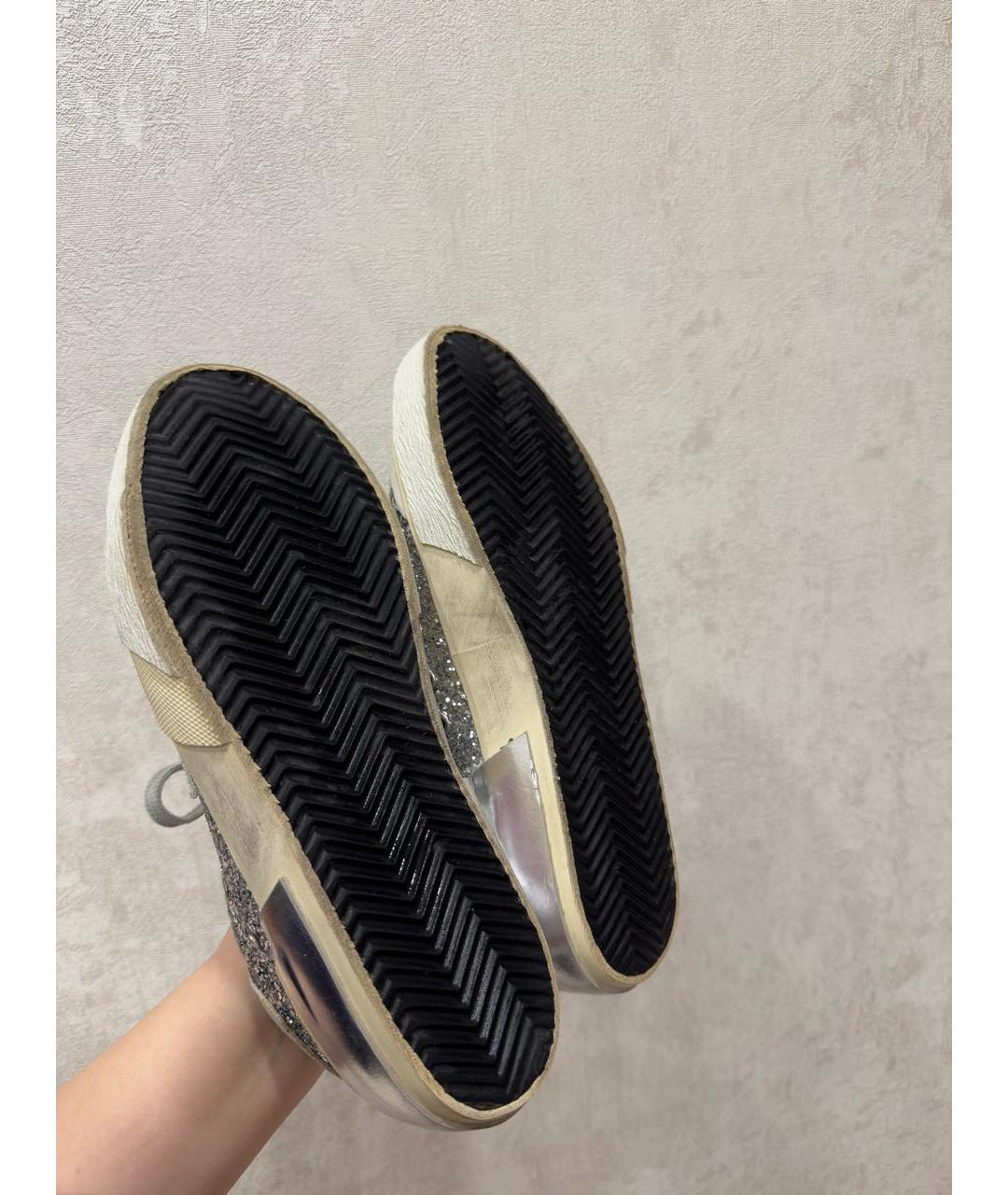 GOLDEN GOOSE DELUXE BRAND Серебряные замшевые кеды, фото 7