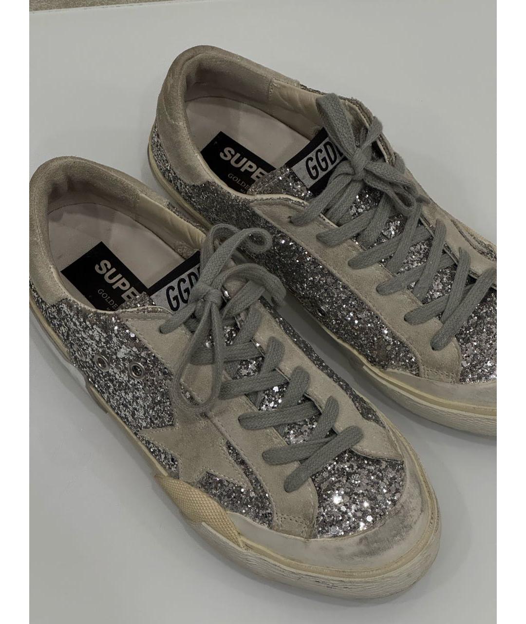 GOLDEN GOOSE DELUXE BRAND Серебряные замшевые кеды, фото 4