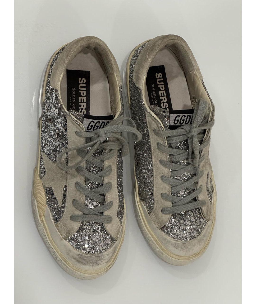 GOLDEN GOOSE DELUXE BRAND Серебряные замшевые кеды, фото 5