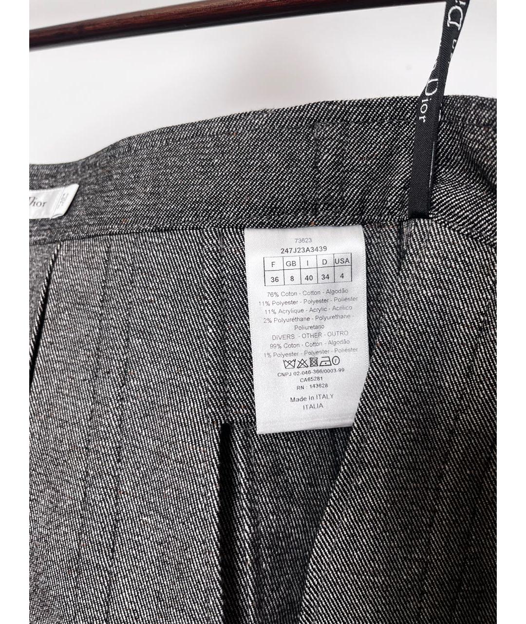 CHRISTIAN DIOR Серая хлопковая юбка мини, фото 5