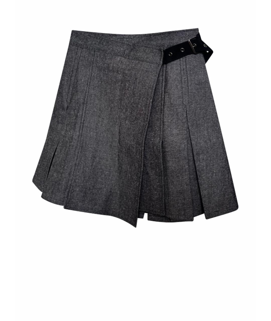 CHRISTIAN DIOR Серая хлопковая юбка мини, фото 1