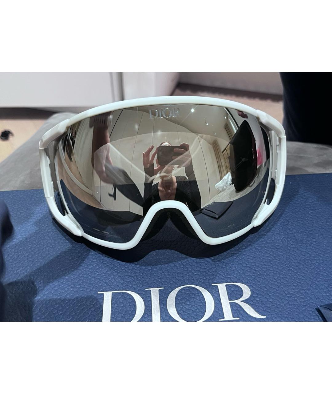 CHRISTIAN DIOR Белые пластиковые солнцезащитные очки, фото 7