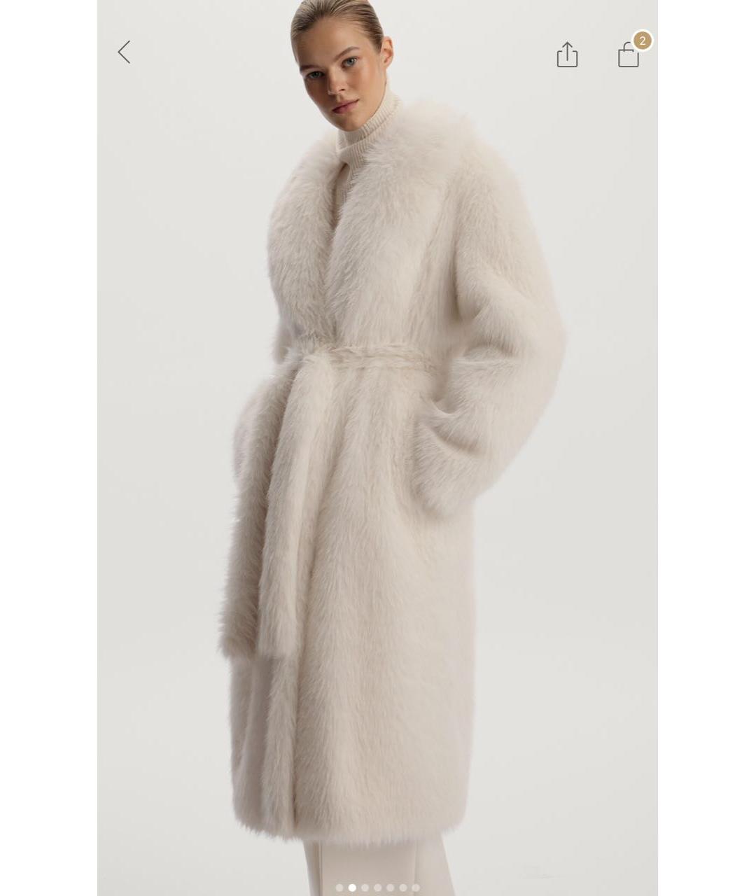 12 STOREEZ Белая полиэстеровая шуба, фото 3