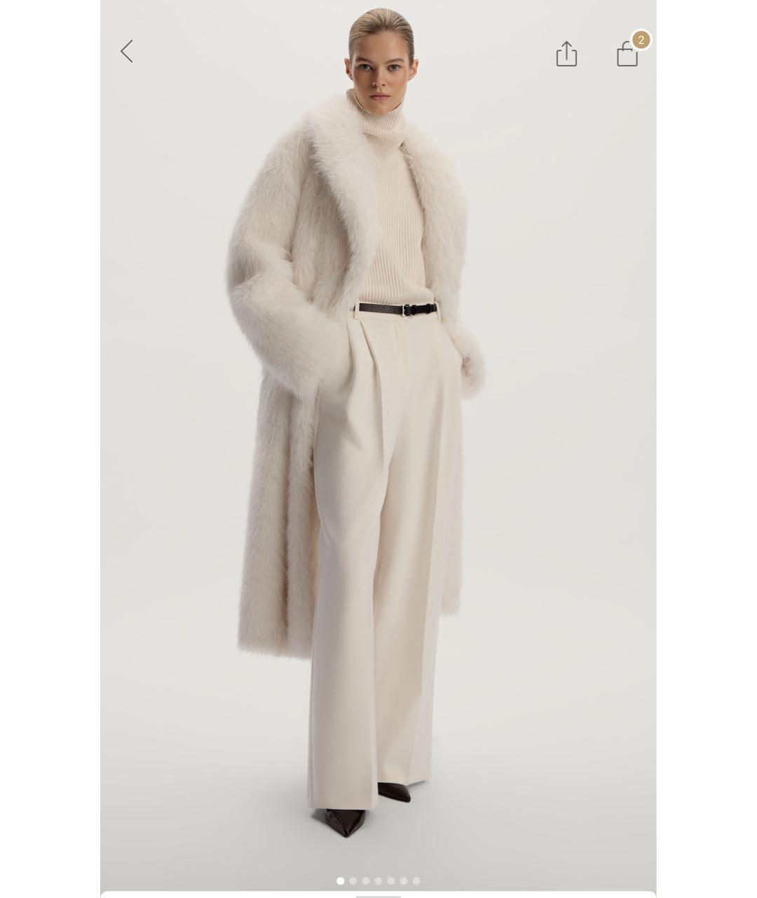 12 STOREEZ Белая полиэстеровая шуба, фото 2
