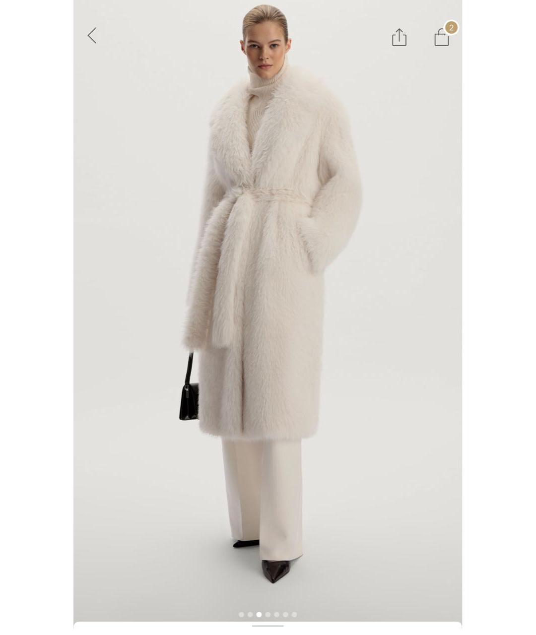 12 STOREEZ Белая полиэстеровая шуба, фото 4