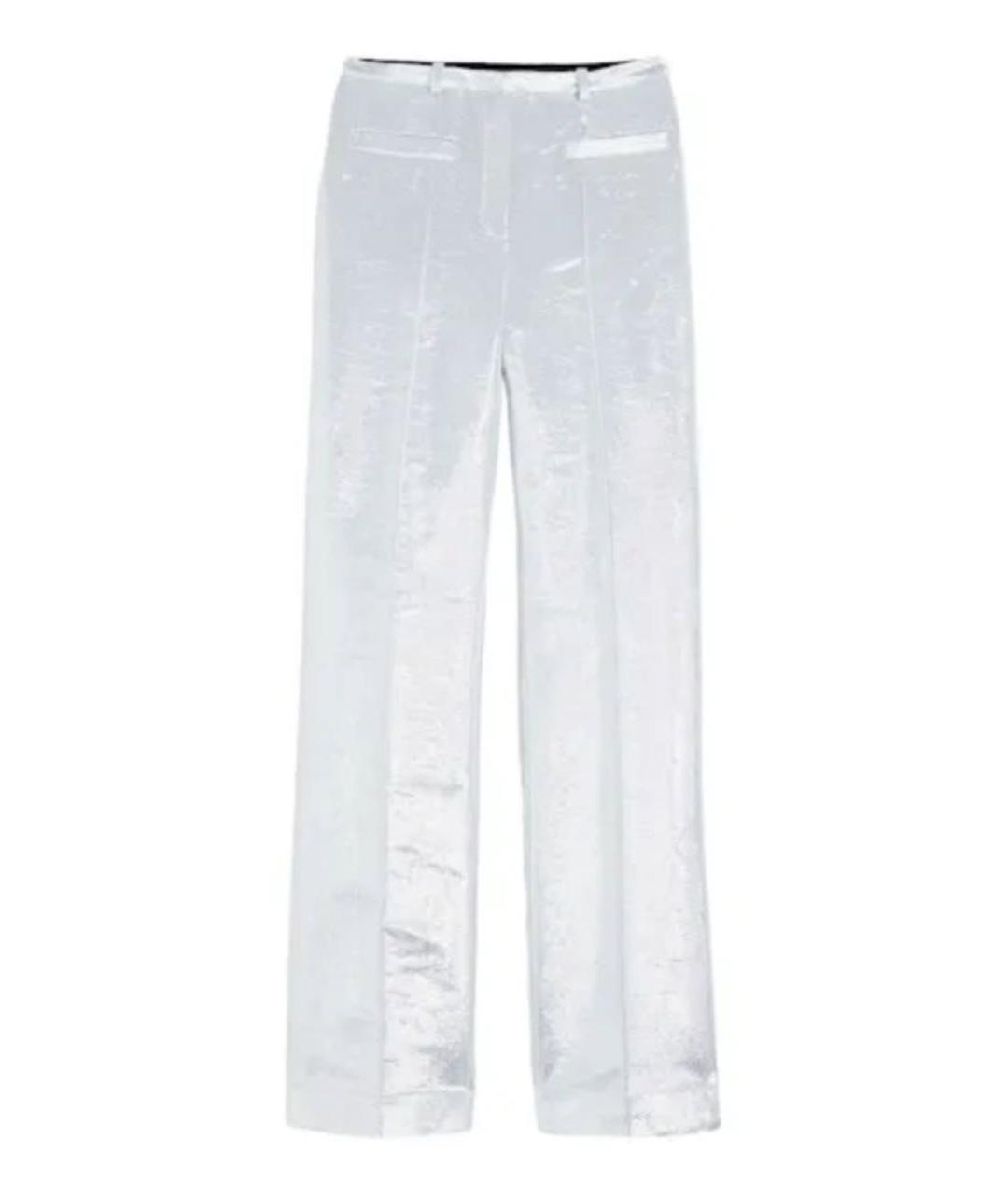 PACO RABANNE Серебряные прямые брюки, фото 1