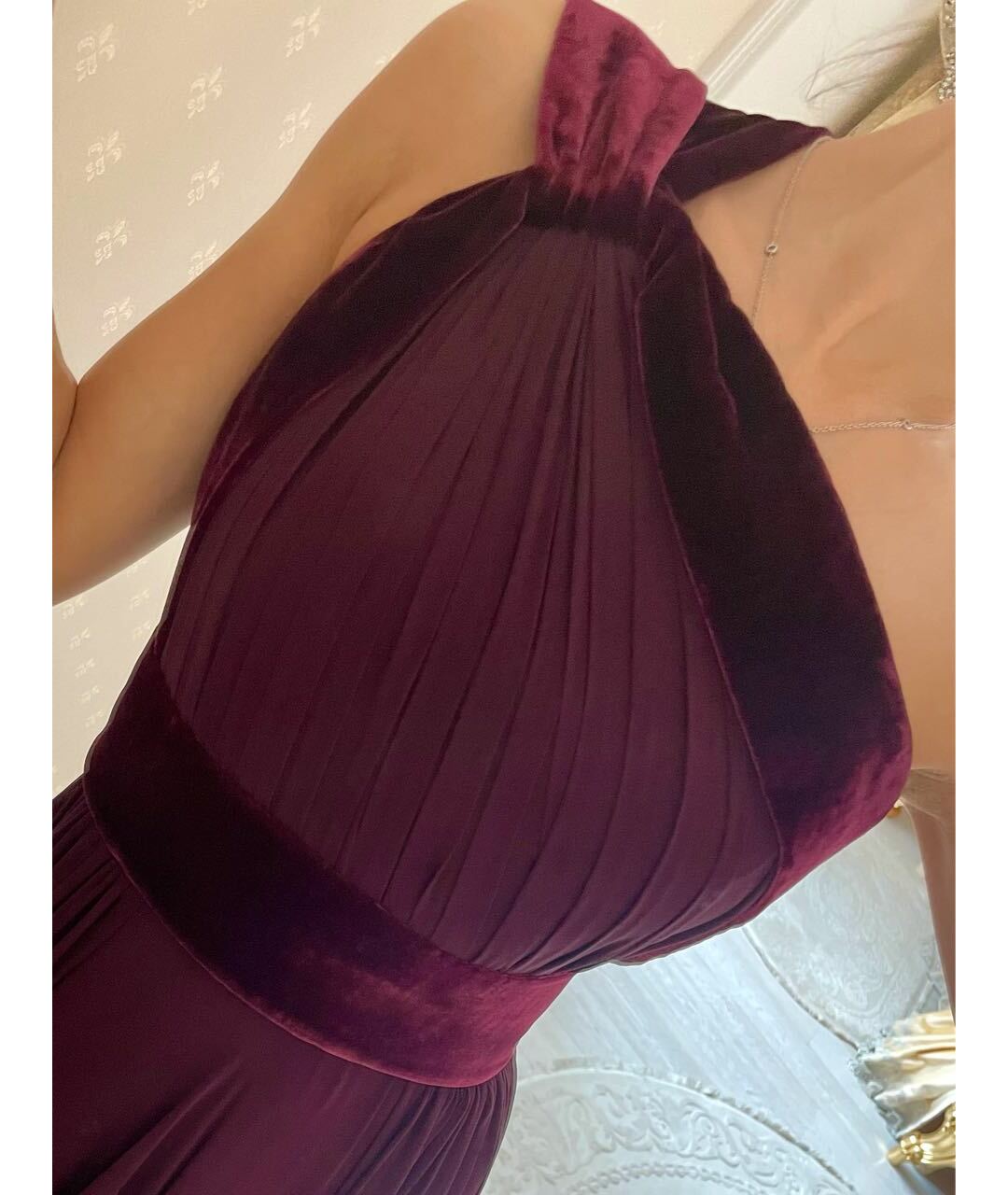 ELIE SAAB Бордовое шелковое вечернее платье, фото 3