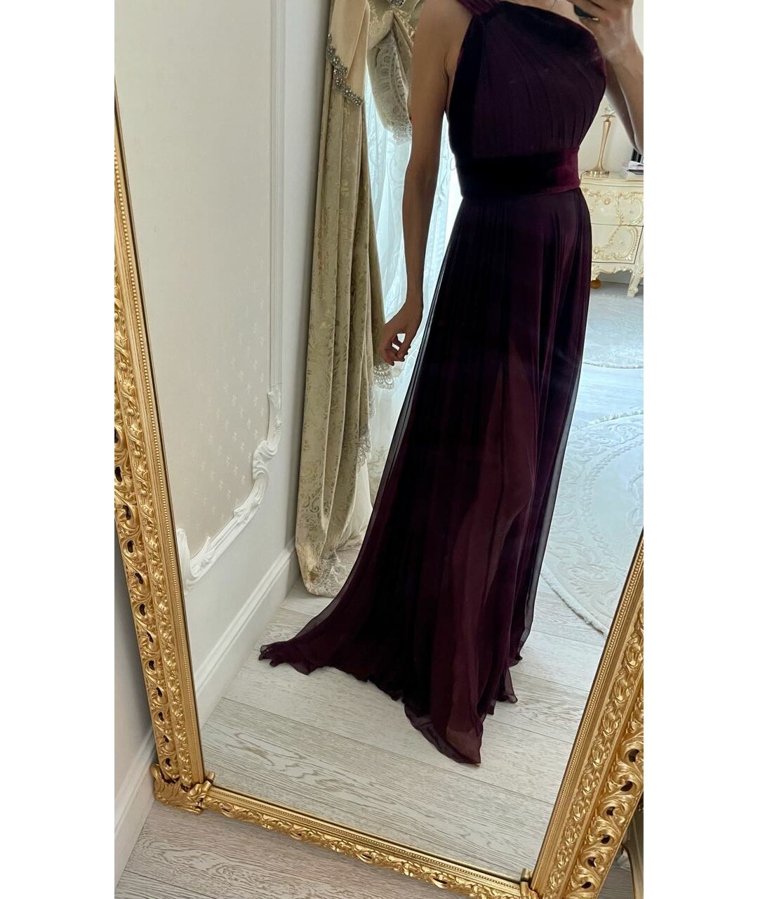 ELIE SAAB Бордовое шелковое вечернее платье, фото 5