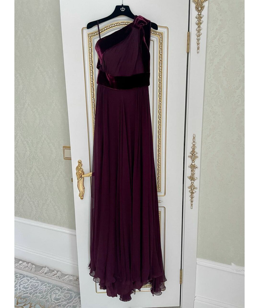 ELIE SAAB Бордовое шелковое вечернее платье, фото 9