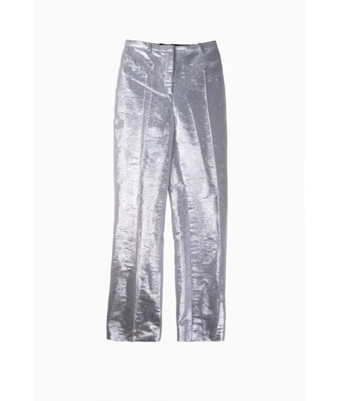PACO RABANNE Серебряные классические брюки, фото 7