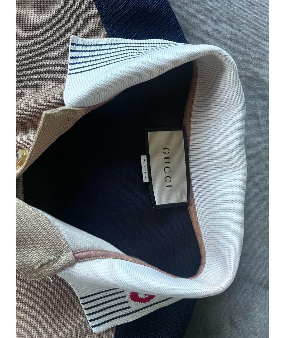 GUCCI Коричневое хлопковое поло с коротким рукавом, фото 3