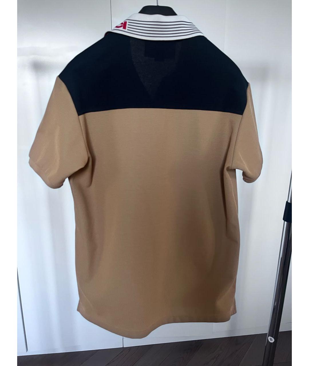GUCCI Коричневое хлопковое поло с коротким рукавом, фото 7