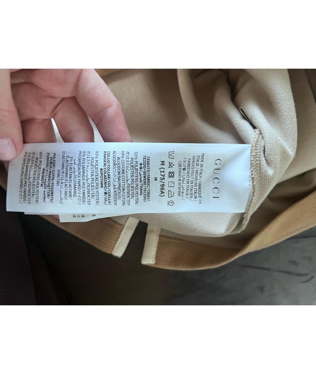 GUCCI Коричневое хлопковое поло с коротким рукавом, фото 4