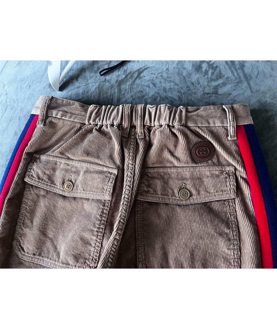 GUCCI Коричневые хлопковые повседневные брюки, фото 7