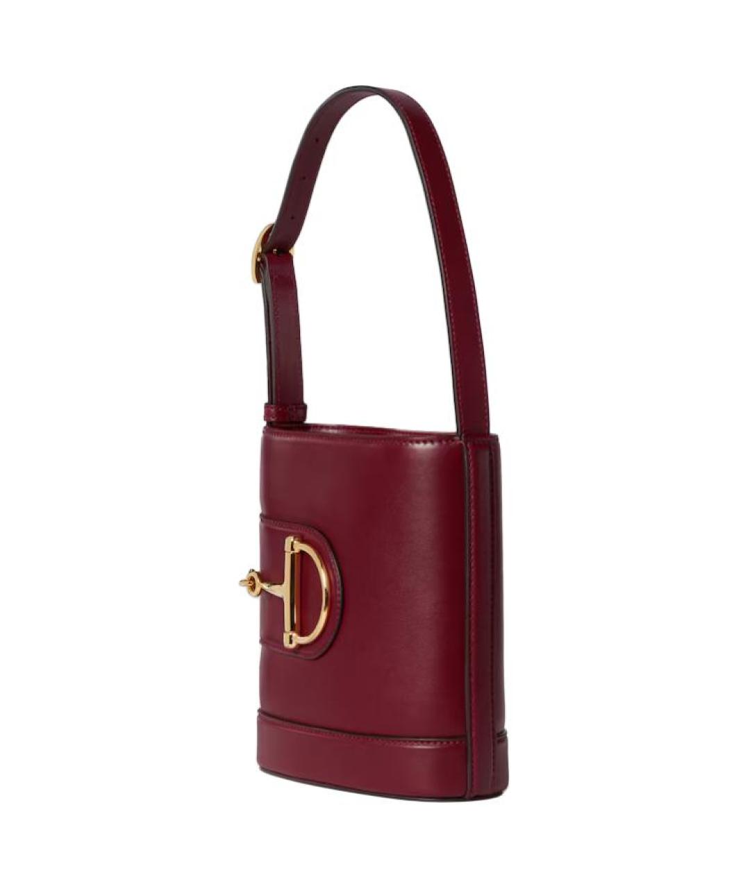 GUCCI Бордовая кожаная сумка через плечо, фото 3