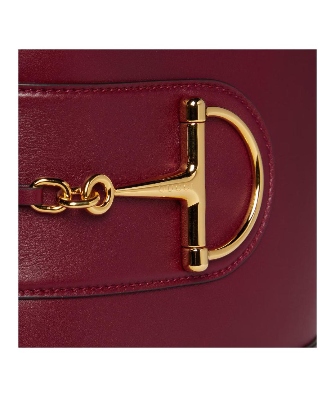 GUCCI Бордовая кожаная сумка через плечо, фото 7