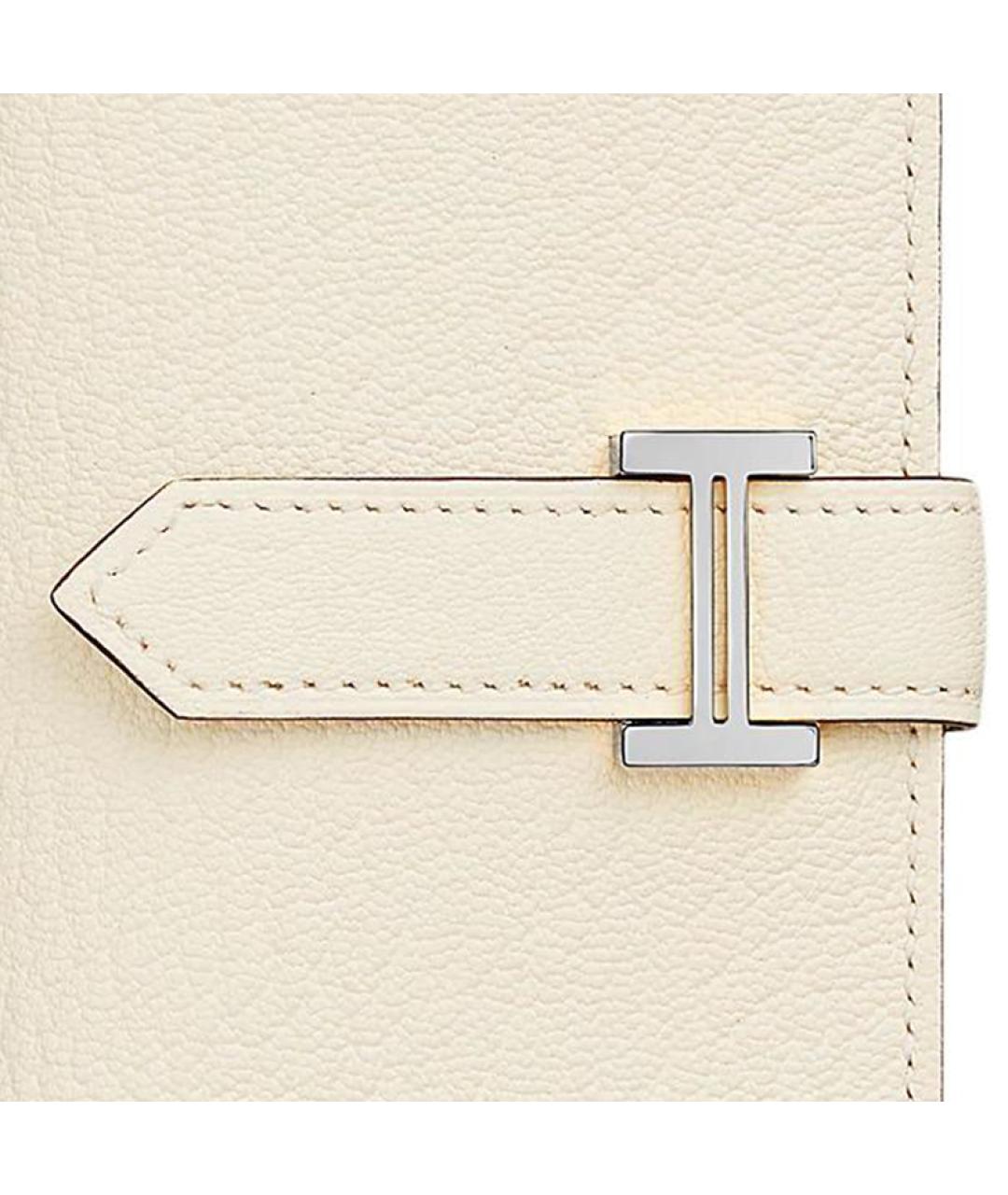 HERMES Бежевый кожаный кошелек, фото 3