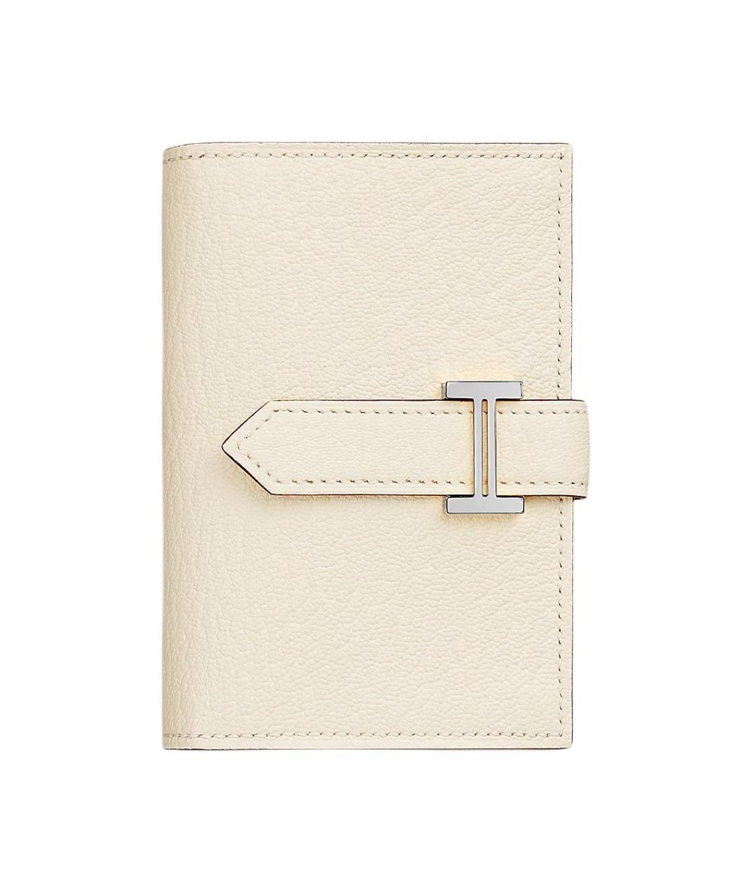 HERMES Бежевый кожаный кошелек, фото 1