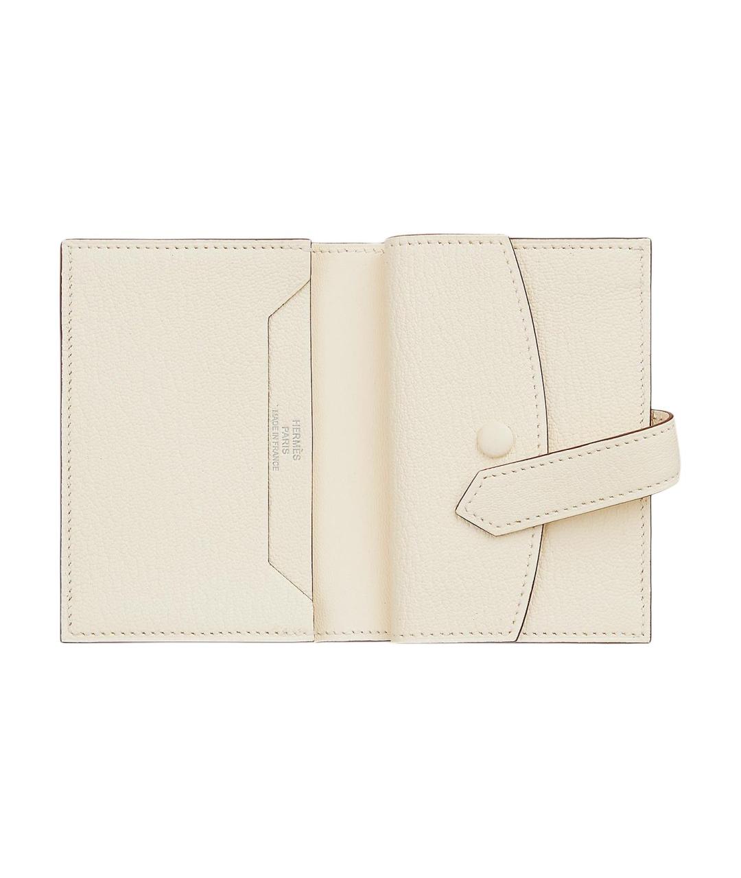 HERMES Бежевый кожаный кошелек, фото 2