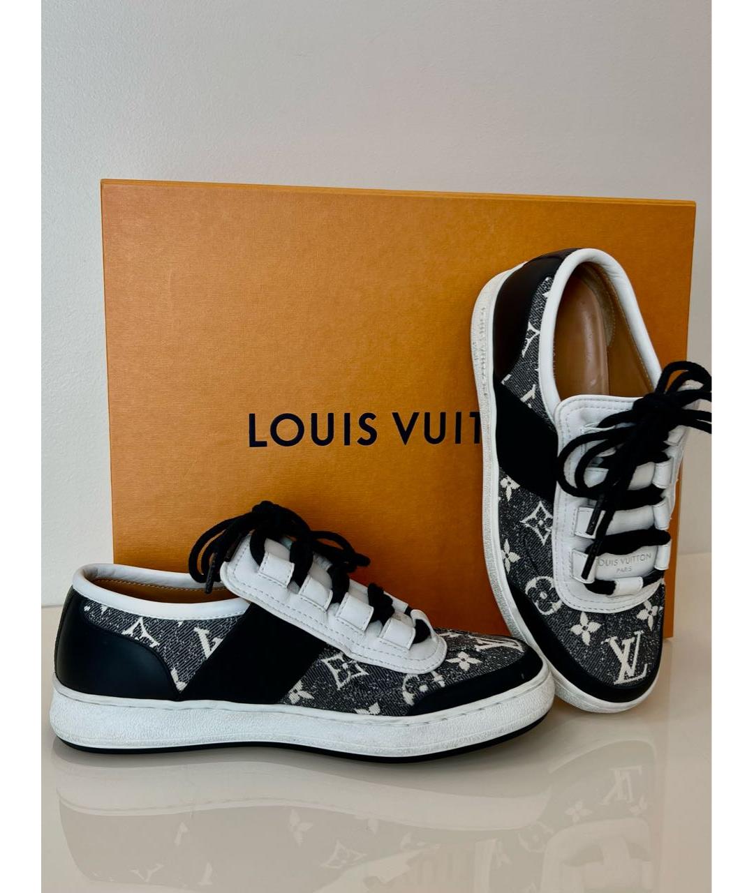 LOUIS VUITTON Серые кожаные кеды, фото 5