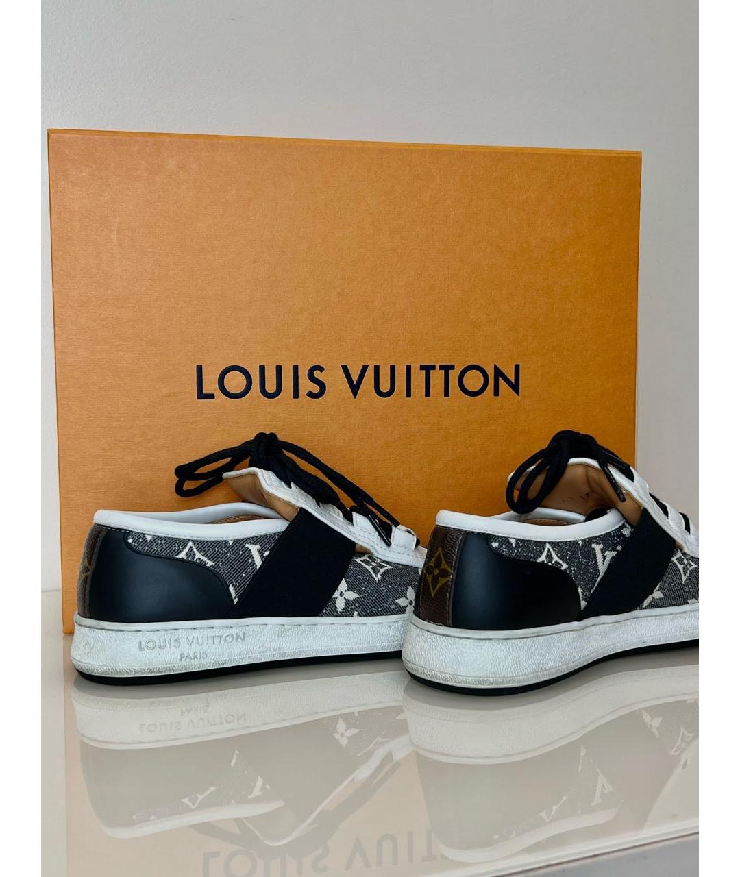 LOUIS VUITTON Серые кожаные кеды, фото 4