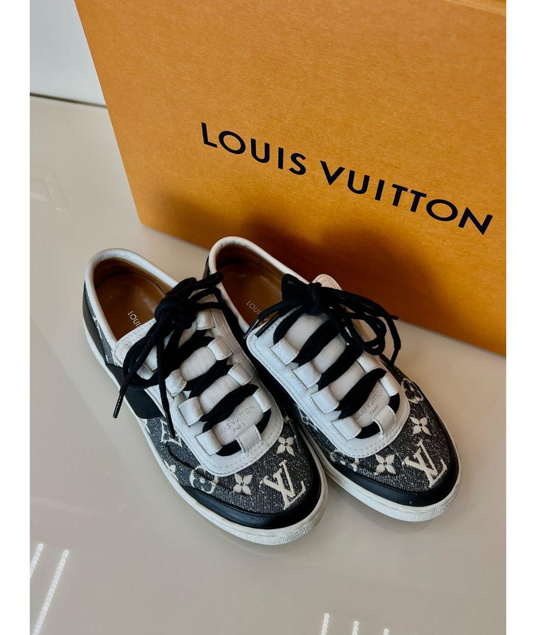 LOUIS VUITTON Серые кожаные кеды, фото 2