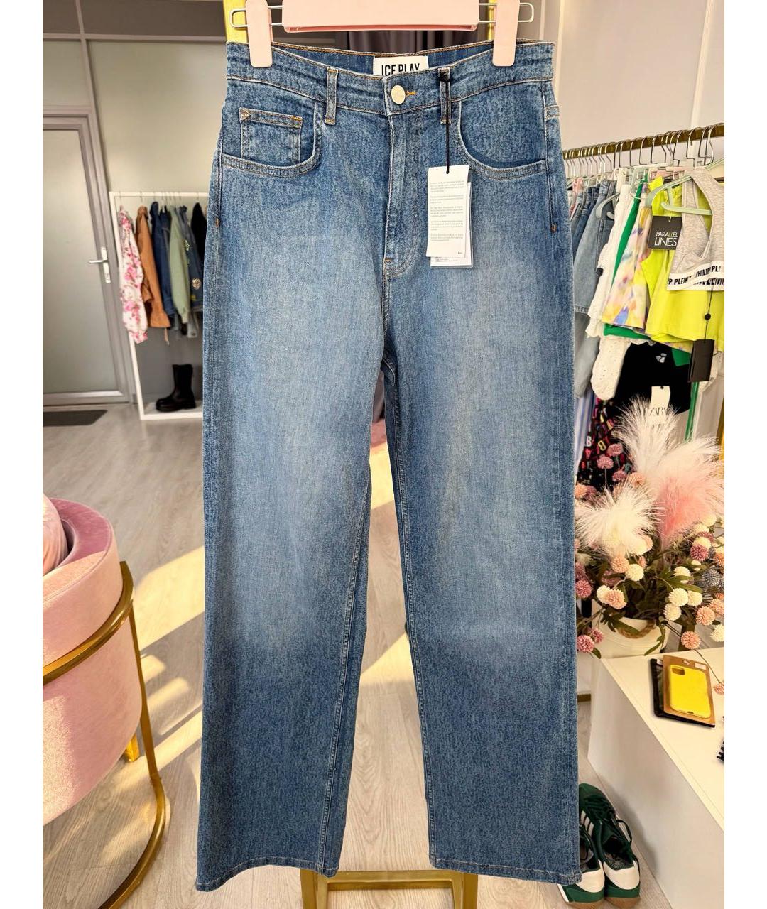 ICE PLAY Синие хлопковые прямые джинсы, фото 8