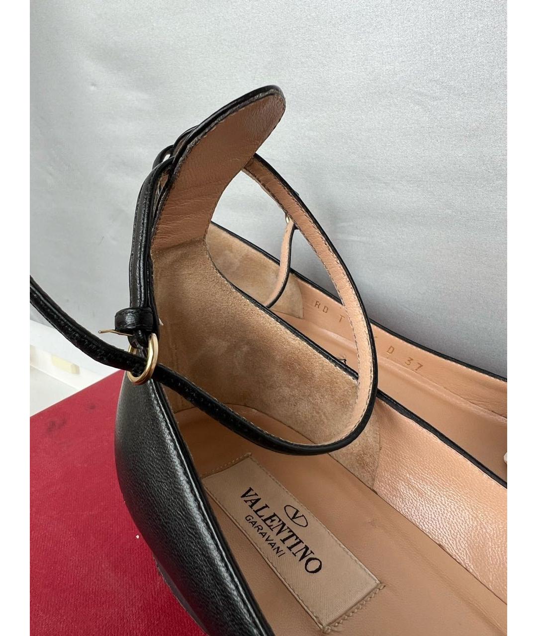 VALENTINO Черные кожаные балетки, фото 7