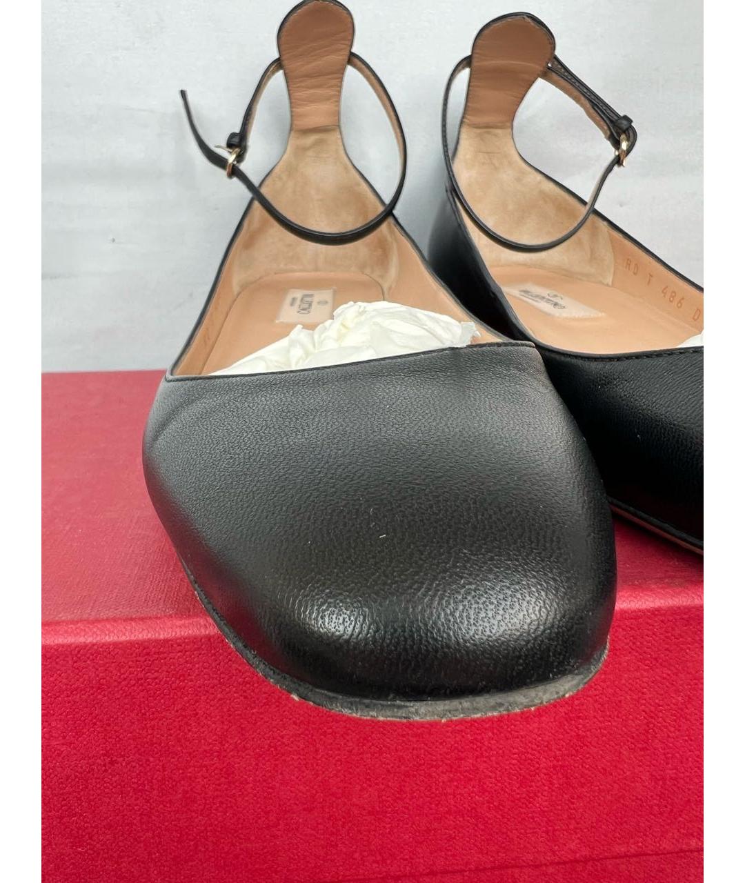 VALENTINO Черные кожаные балетки, фото 4