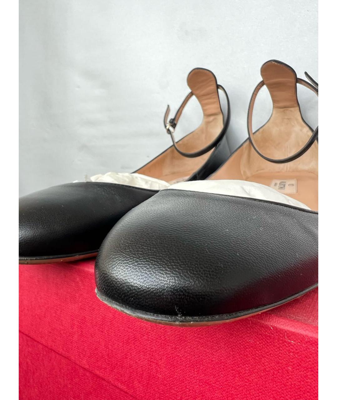 VALENTINO Черные кожаные балетки, фото 3