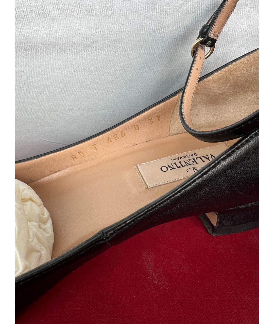 VALENTINO Черные кожаные балетки, фото 6