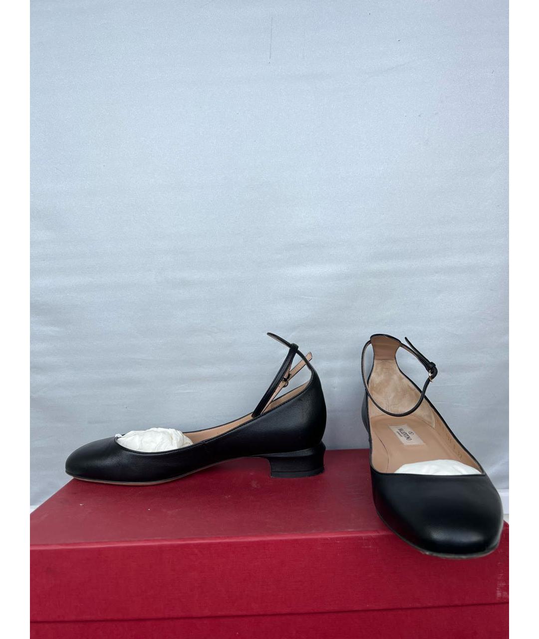 VALENTINO Черные кожаные балетки, фото 9