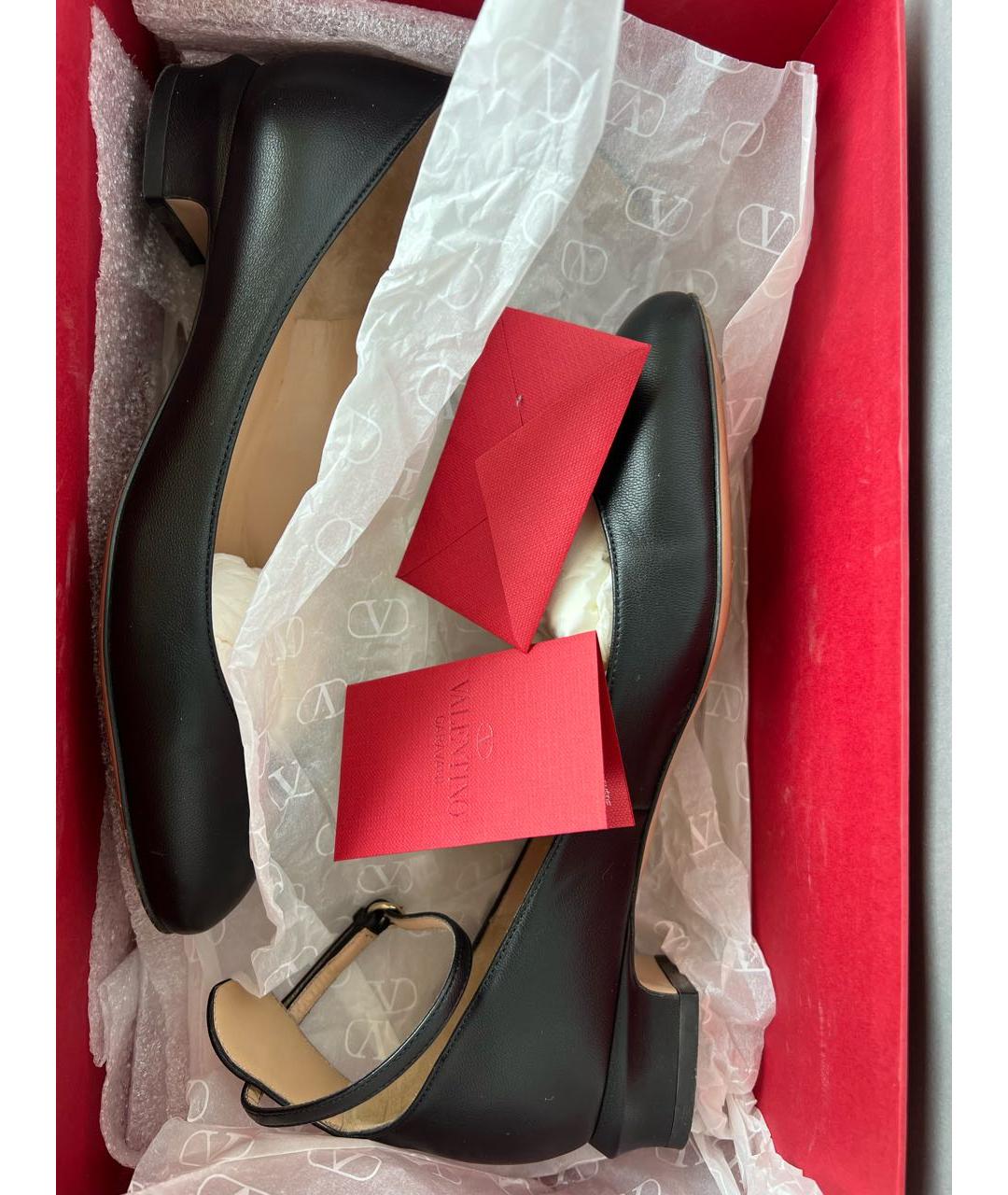 VALENTINO Черные кожаные балетки, фото 8