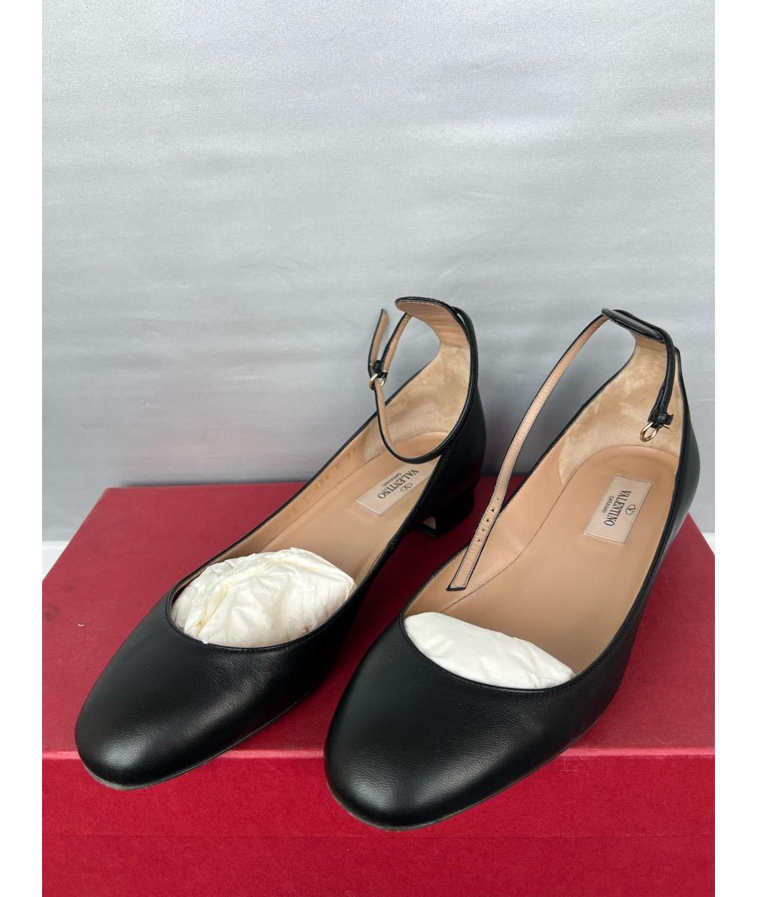 VALENTINO Черные кожаные балетки, фото 2