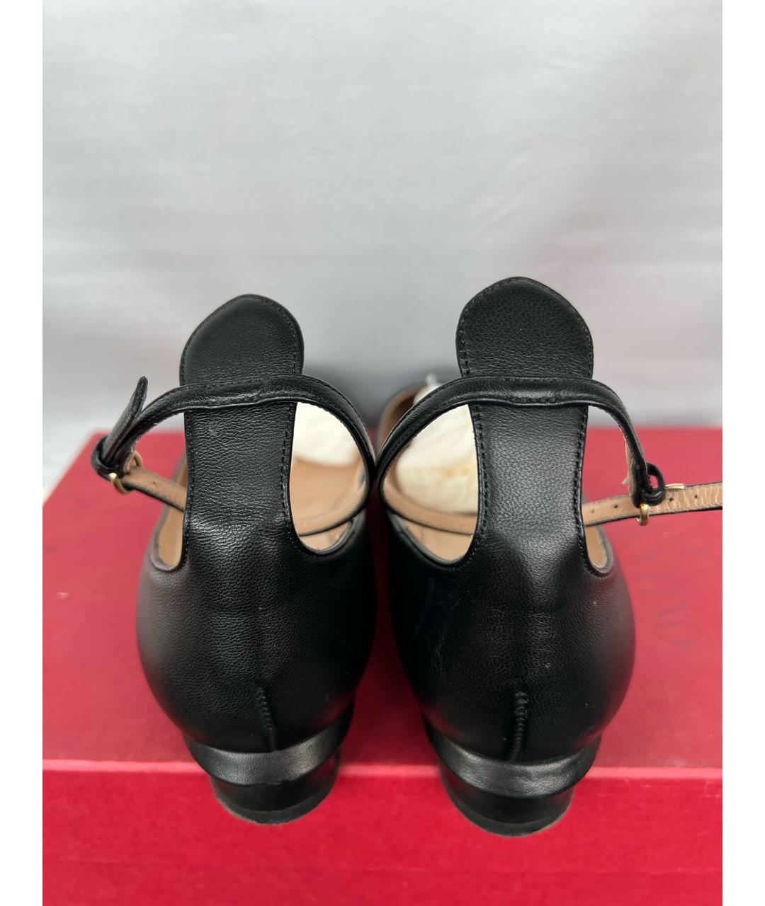 VALENTINO Черные кожаные балетки, фото 5