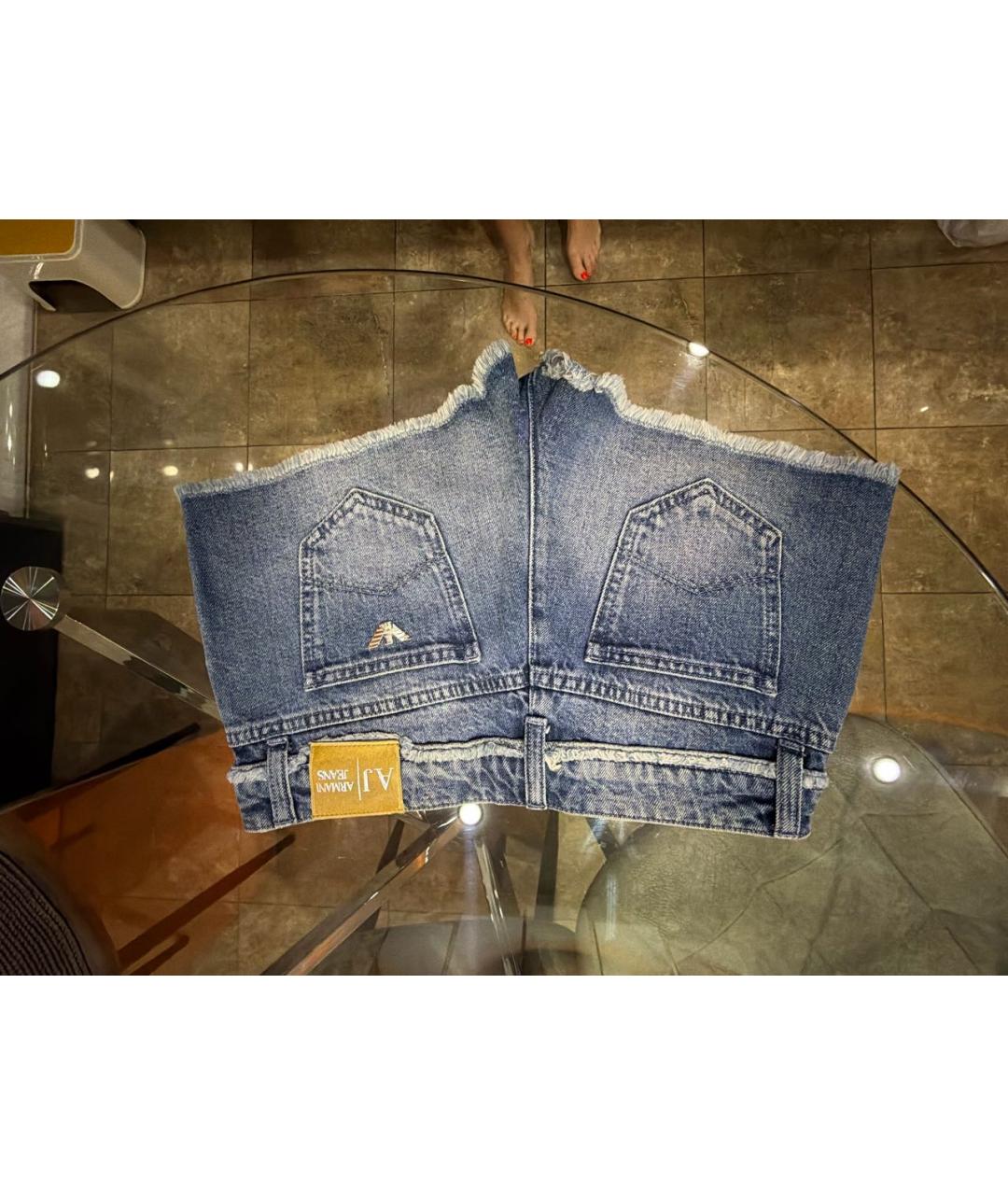 ARMANI JEANS Темно-синие деним шорты, фото 7