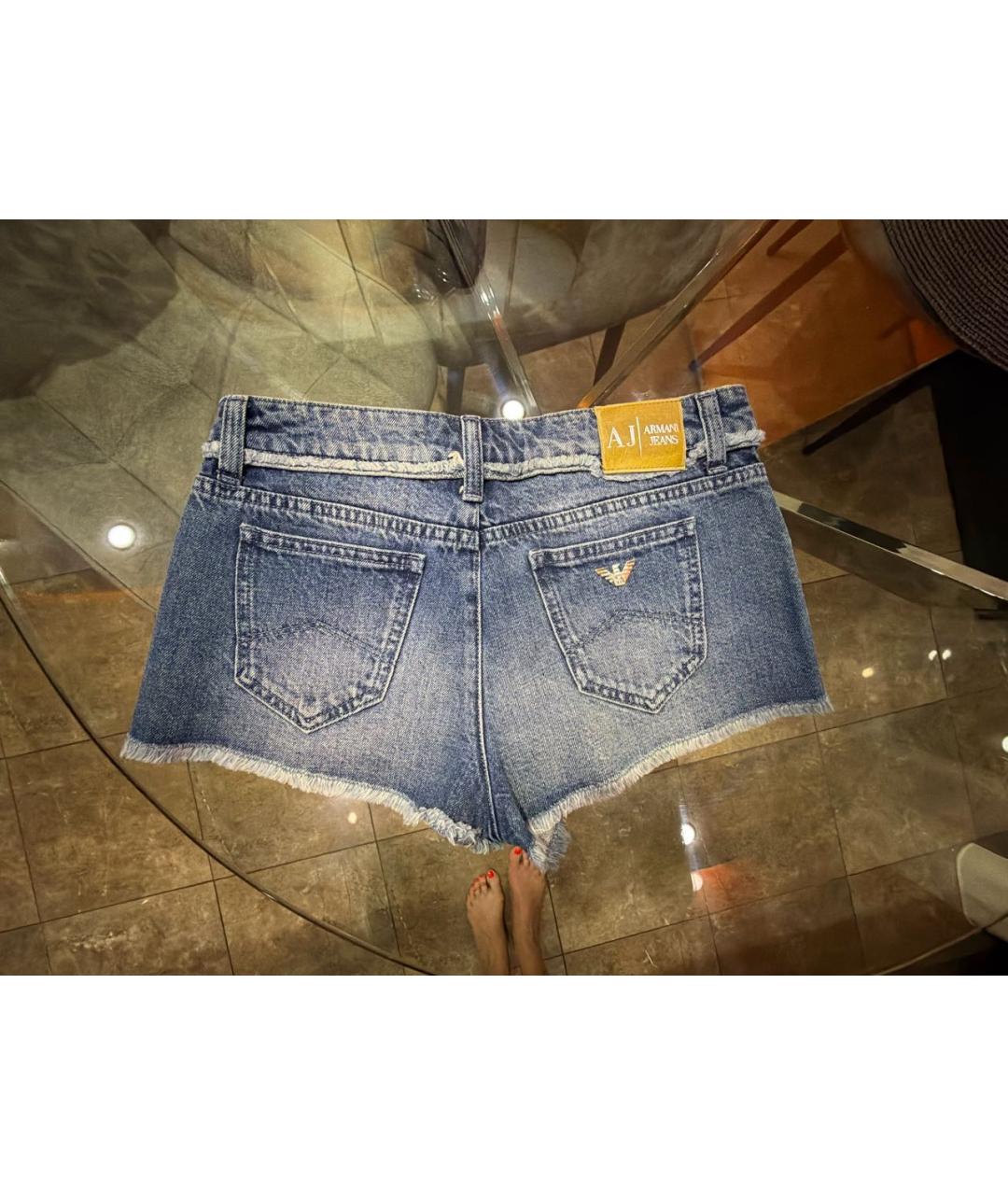 ARMANI JEANS Темно-синие деним шорты, фото 2