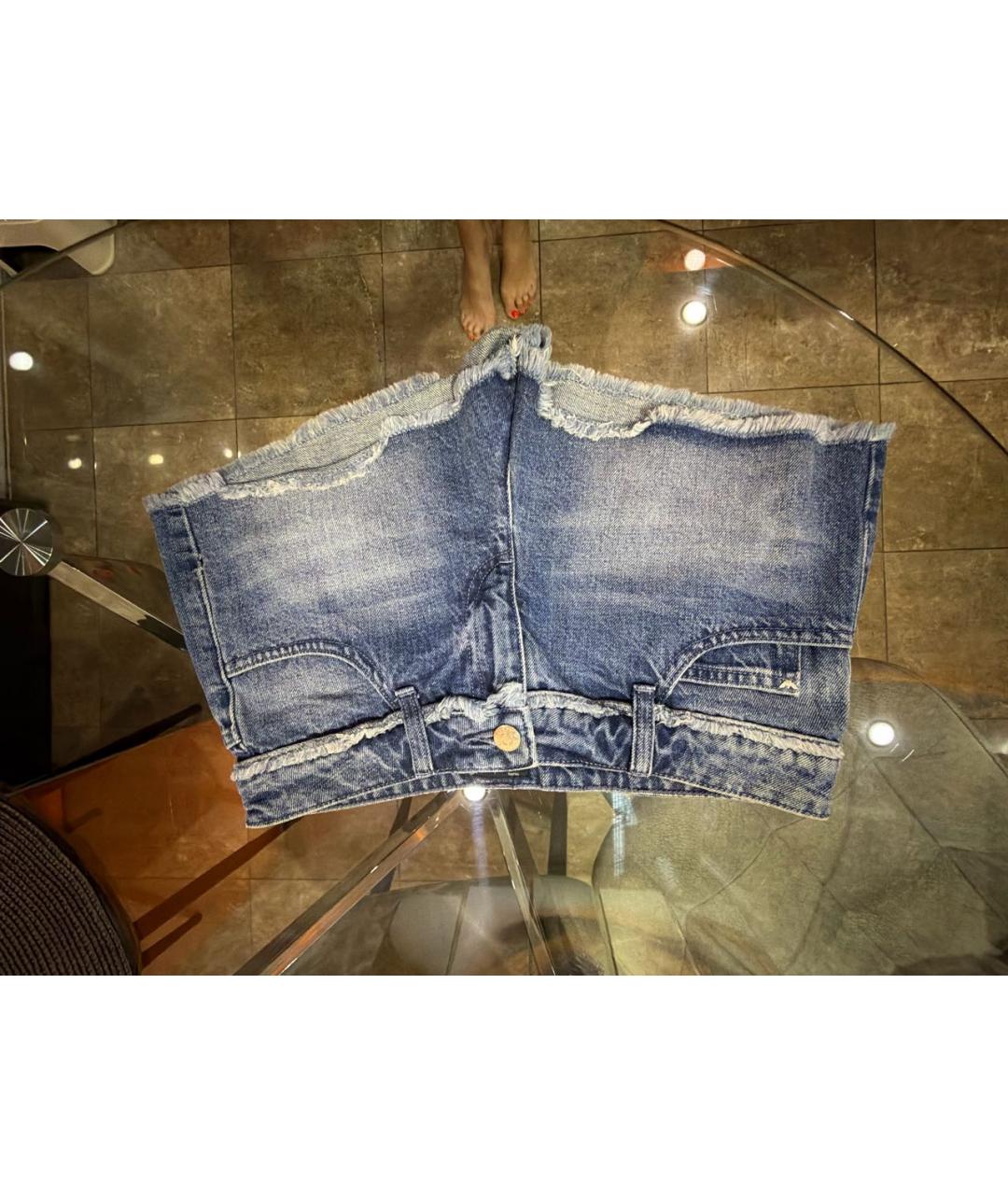 ARMANI JEANS Темно-синие деним шорты, фото 6