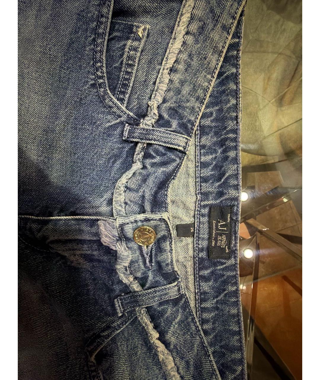 ARMANI JEANS Темно-синие деним шорты, фото 3